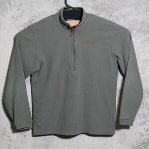 Simms Sweater Mens Large Gray 1/4 Zip Pullover Fleece Fishing Outdoor Hiking